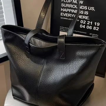 Olya Siyah Yumuşak Deri Shopper El, Kol Ve Omuz Çantası