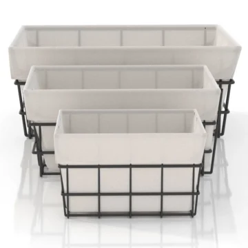 Organizer Düzenleyici 3'Lü Bezli Sepet Set Siyah EG320
