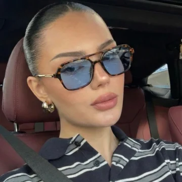 ORIJİNAL DARCY MAVİ CAM LEOPAR ÇERÇEVE TASARIM UNİSEX GÜNEŞ GÖZLÜĞÜ