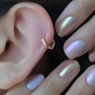 Oval Beşgen Halka Piercing Tragus Helix Kıkırdak Küpesi