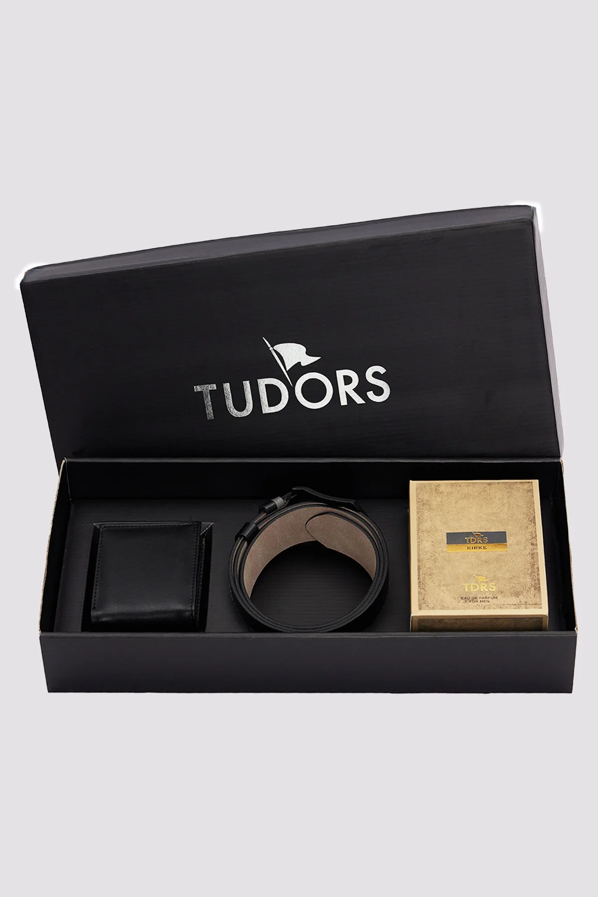 Özel Kutulu Erkek 3'lü Set Parfüm,Kemer Ve Cüzdan Hediyelik Çeyizlik Damat Bohçası Seti - Görsel 2