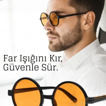 Parlama Önleyici Gece Sürüş Görüş Gözlüğü Sis Far Işık Önleyici Anti-Fog Gözlük 722324