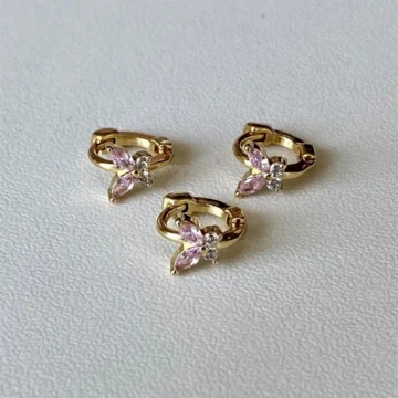 Pembe Kelebek 4 Mm Tragus Halka Piercing | Cerrahi Çelik