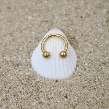 Piercing Cerrahi Çelik Piercing Halka Kıkırdak Septum Tragus Conch Helix Gold Renk Top Çap 3 Mm