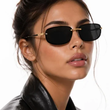 Premium Gold Detaylı Çerçevesiz Unisex Güneş Gözlüğü | UV400 Korumalı | Lüks Tasarım