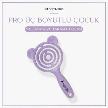 Pro Üç Boyutlu Çocuk Saç Fırçası Lila -39