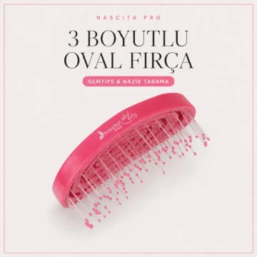Pro Üç Boyutlu Oval Saç Fırçası Pembe - 31(ÇANTA BOY)