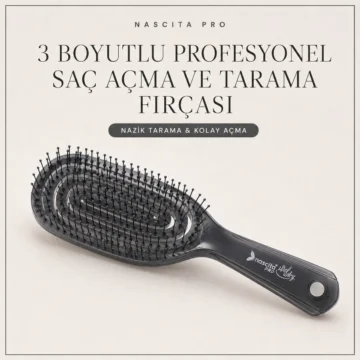 Pro Üç Boyutlu Profesyonel Saç Açma ve Tarama Fırçası NASFPRO00001