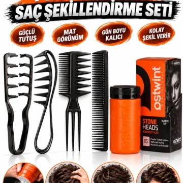 Profesyonel Erkek Saç Şekillendirme Seti – 5 Parça