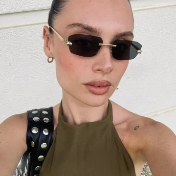 REN Pantherline Çerçevesiz Dar Dikdörtgen Unisex Güneş Gözlüğü