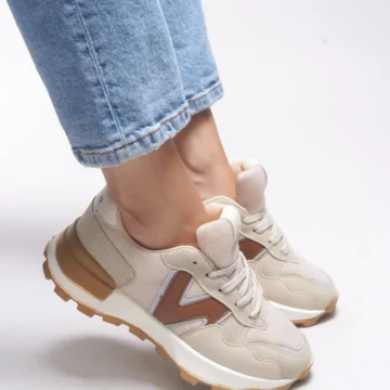 Rosatora Kadın Sneaker 001210 Bej Oranj