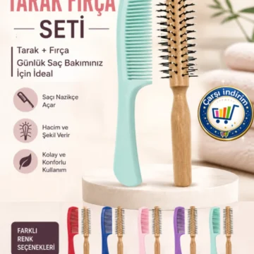 Saç Fırçası ve Tarak Seti 2'li