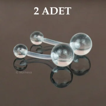 Şeffaf Antialerjik Görünmez Esnek Bioplast Göbek Belly Piercingi (2 Adet)