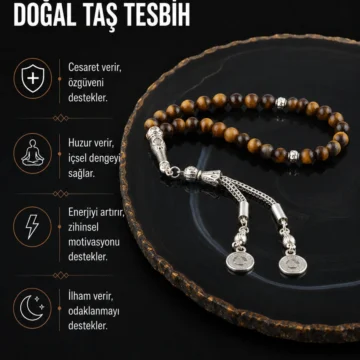 Sertifikalı Kaplan Gözü Doğaltaş Tesbih 6 Mm, T204