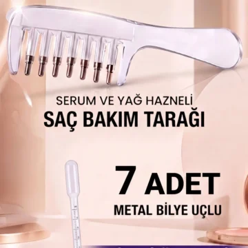 Serum Ve Yağ Hazneli Saç Bakım Tarağı 7 Adet Pim