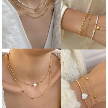 Set kombin kolye kombin bileklik 4 lü trend özel seri