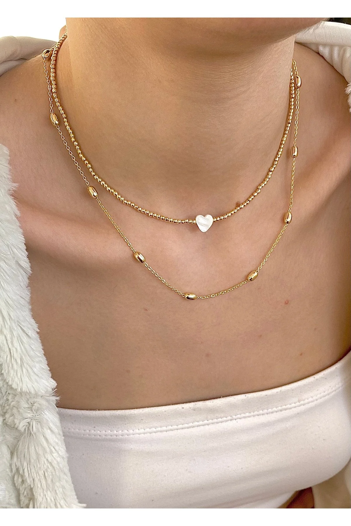 Set kombin kolye kombin bileklik 4 lü trend özel seri - Görsel 4
