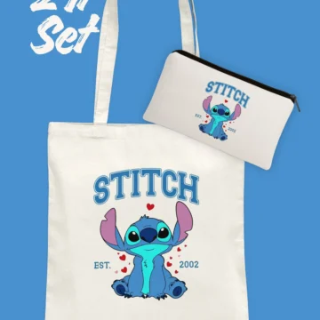 Sevimli Stitch Çanta ve Kalemlik 2'li Set