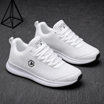 Siyah Beyaz Bağcıklı Sneaker Koşu Yürüyüş Erkek Spor Ayakkabı