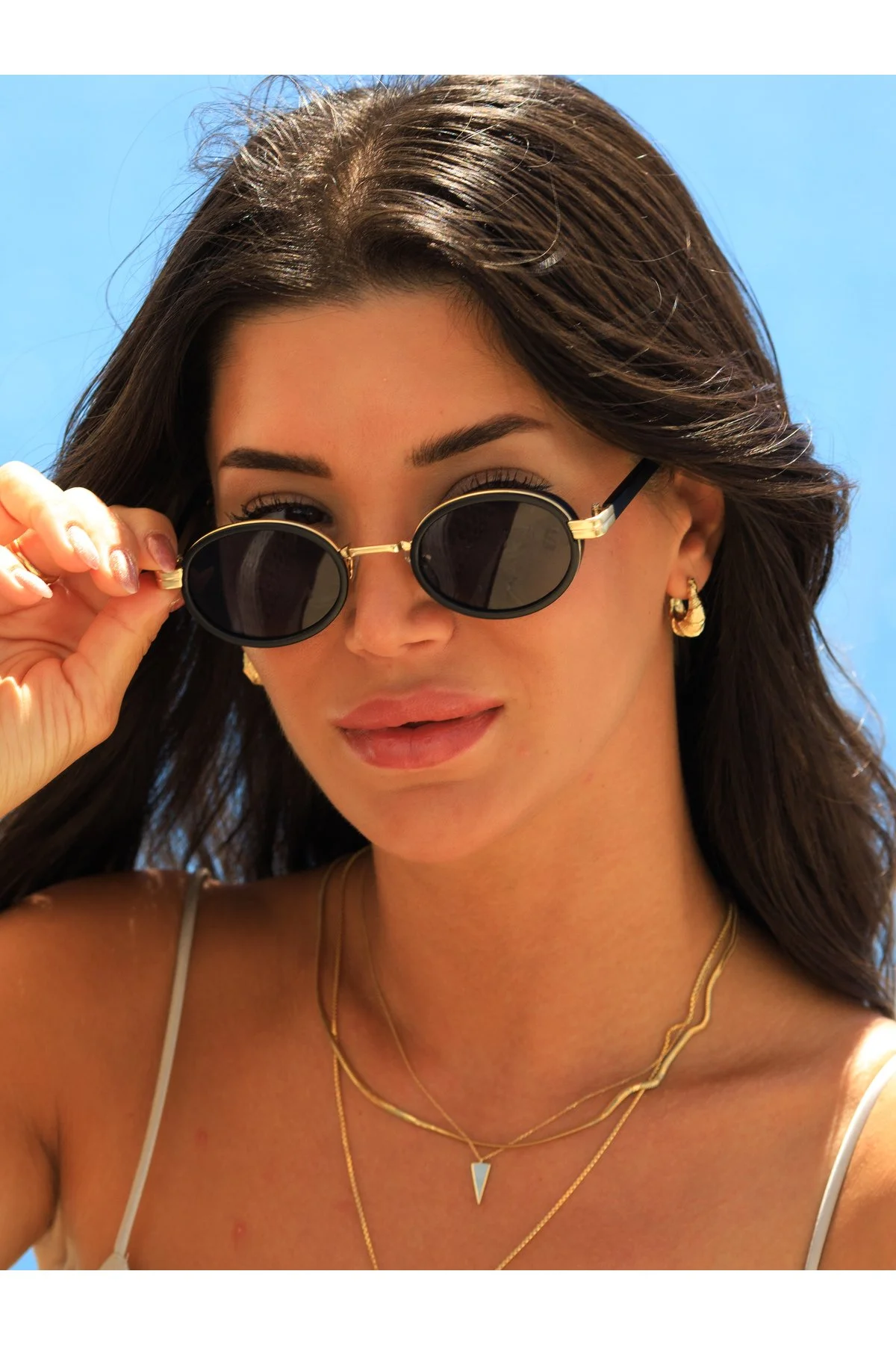 Siyah Camlı Siyah-gold Çerçeveli Unisex Güneş Gözlüğü Ae9065c9 - Görsel 7