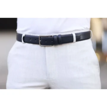 Siyah Deri Erkek Kemer Metal Tokalı Klasik Kumaş Pantolon kemeri 3,5 cm