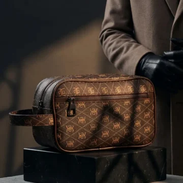 Siyah Desenli Portföy Seyahat El Çantası Hangbag