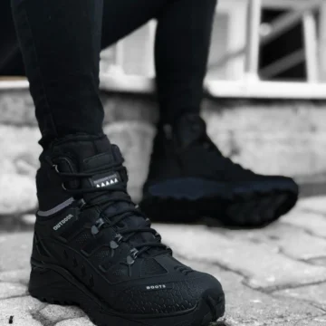 Siyah Füme Su Geçirmez Erkek Trekking Bot