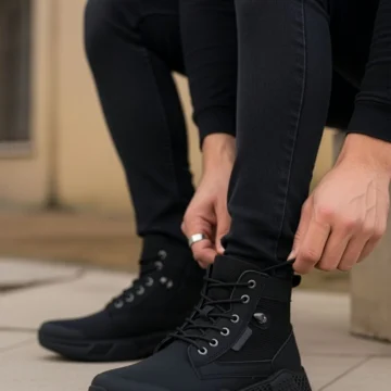 Siyah Kauçuk Unisex Trekking Bot