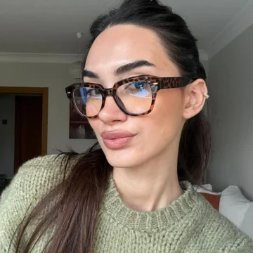 Stane Leopar Kalın Çerveçe Popüler Mavi Işık Korumalı Blue Block Şeffaf Ekran Gözlüğü
