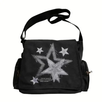 Star Graffiti Baskılı Unisex Postacı Çantası