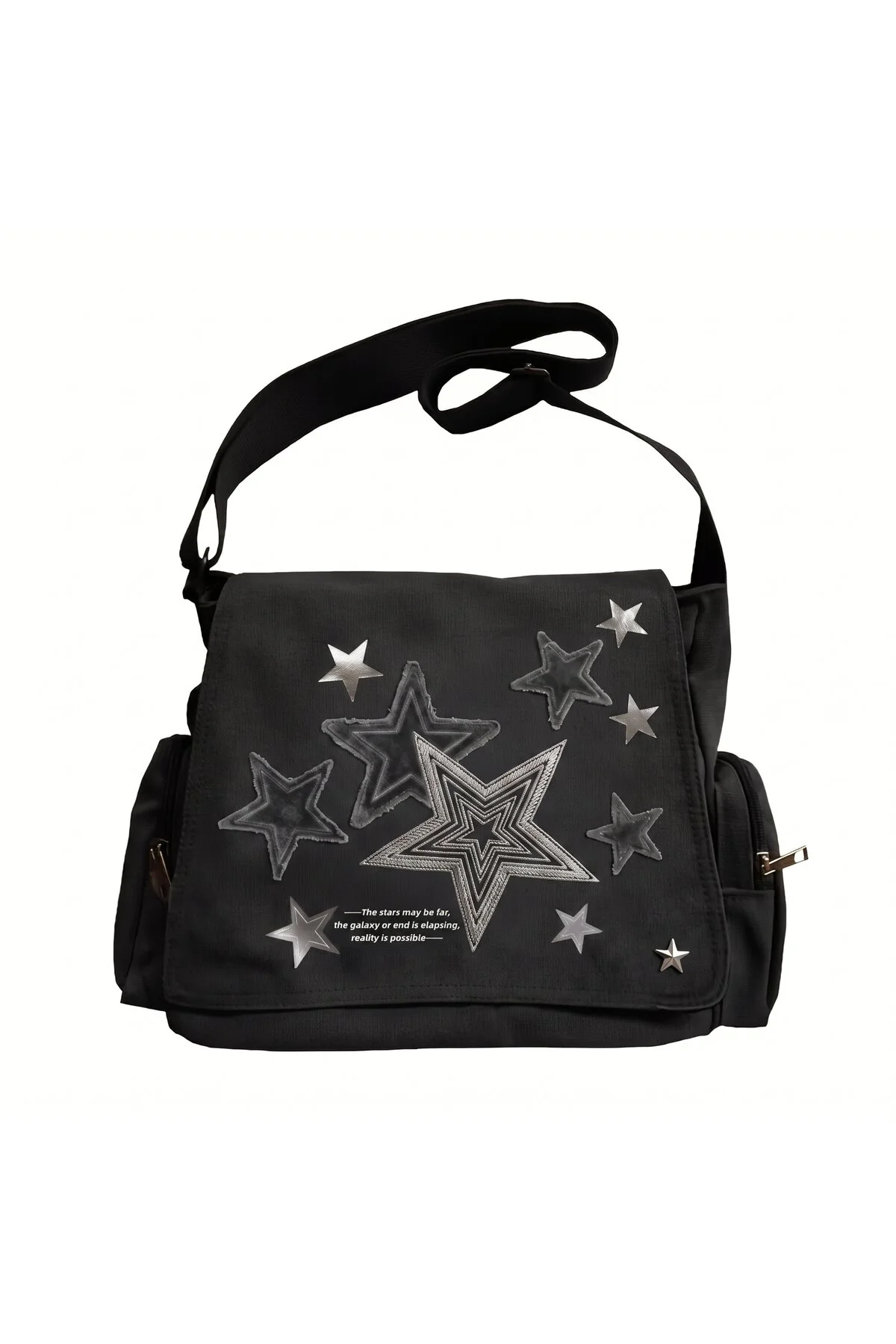 Star Graffiti Baskılı Unisex Postacı Çantası - Görsel 2
