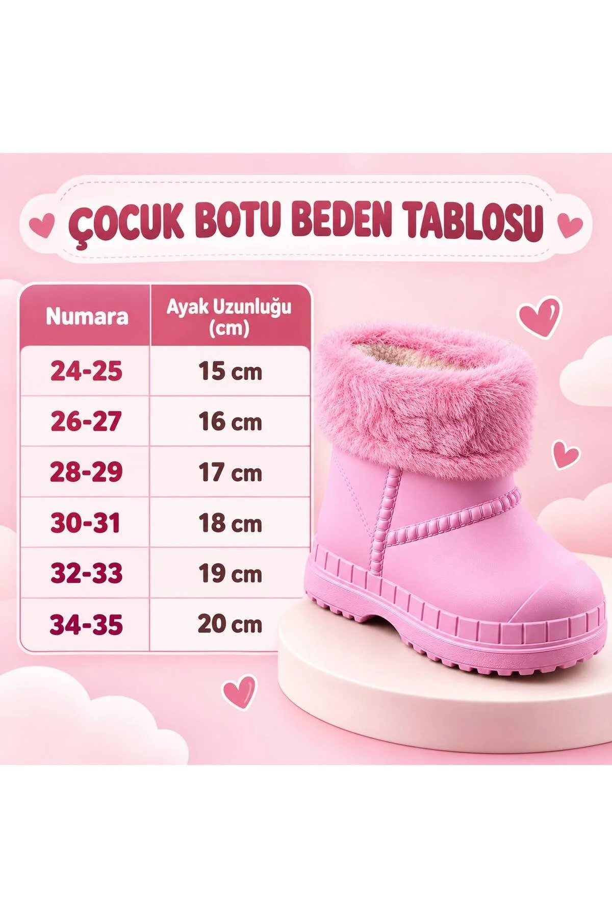 Su Geçirmez Kışlık Çocuk Bot İçi Kürklü Kaymaz Taban Kar Yağmur Botu - Görsel 9