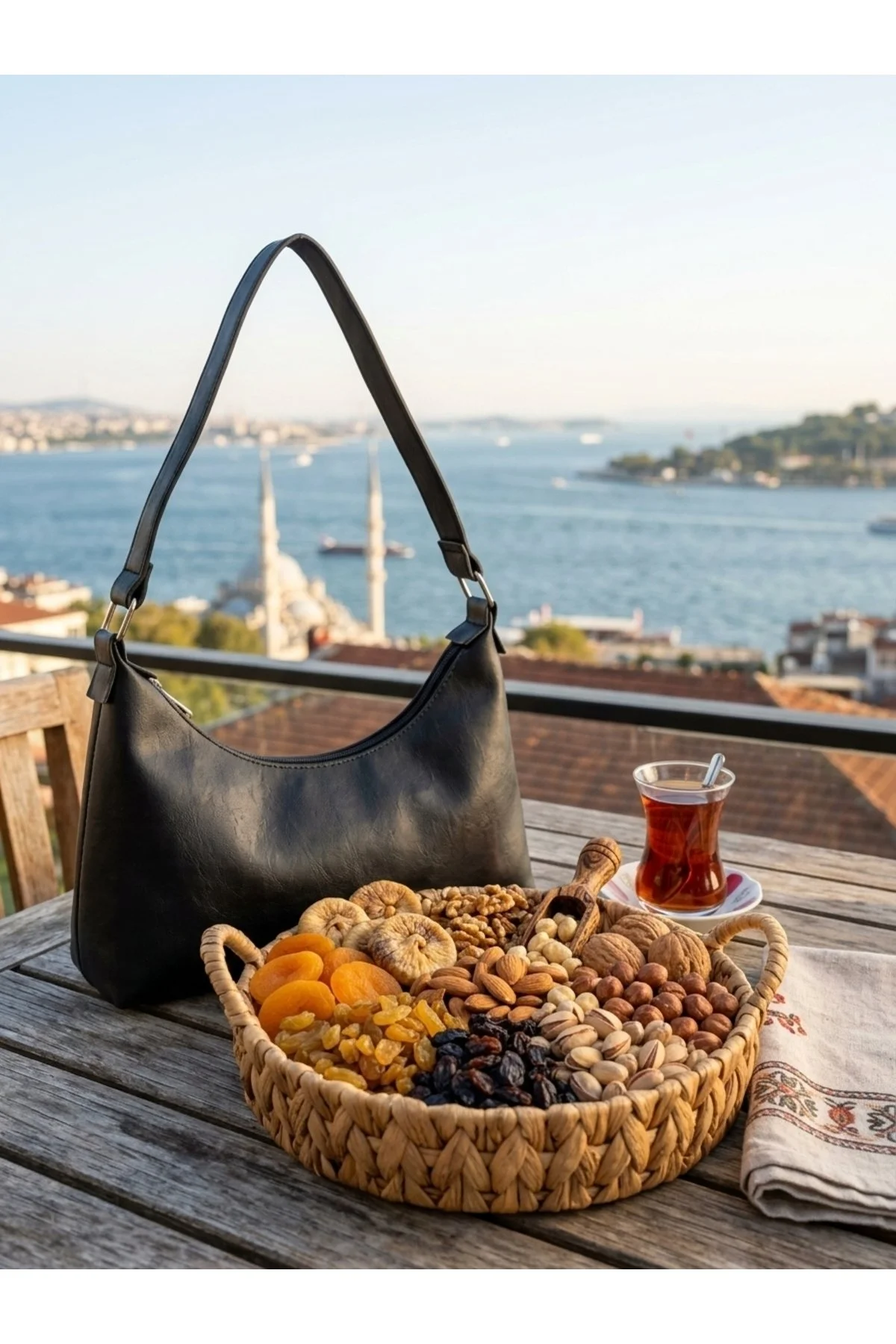 Süet Suni Deri Cappuccino Kadın Omuz Çantası - Görsel 4