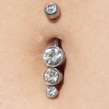 Taşlı Sarkaç Çelik Belly Göbek Piercingi