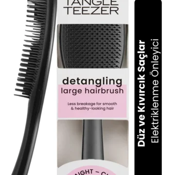 The Ultimate Detangler Large Black Eletriklenme Önleyici Saç Fırçası-Tarak (Düz ve Kıvırcık Saçlar)
