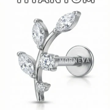 Titanyum Zeytin Dalı Helix Conch Piercingi (1 Adet)