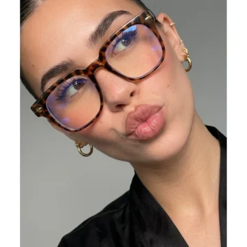 Toms Leopar Desenli Unisex Köşeli Büyük Hafif Mavi ışık korumalı optik uyumlu gözlük
