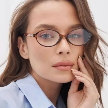 Tr Miux Ver2 Logosuz Leopar Desenli Oval Çerçeve Popüler Şeffaf Ekran Gözlüğü