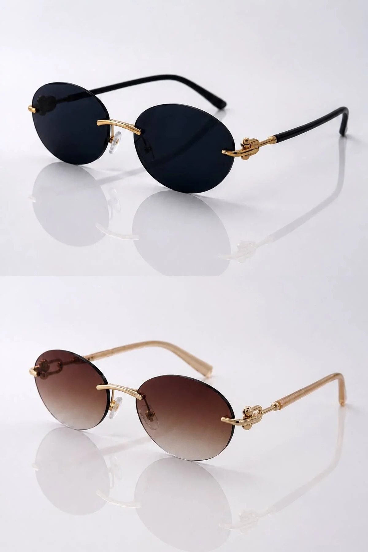 TREND MODEL KADIN SİYAH VE KAHVE 2'Lİ SET UV 400 KORUMALI