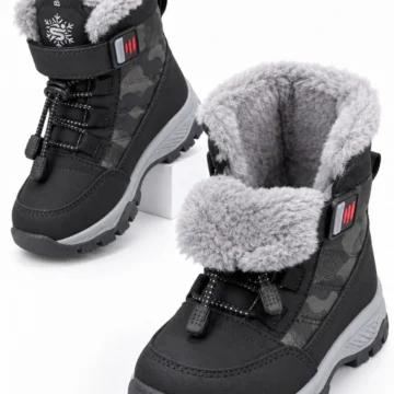 TUNDY İçi Kürklü Cırtlı ve Bağcıklı Unisex Çocuk Kar Botu