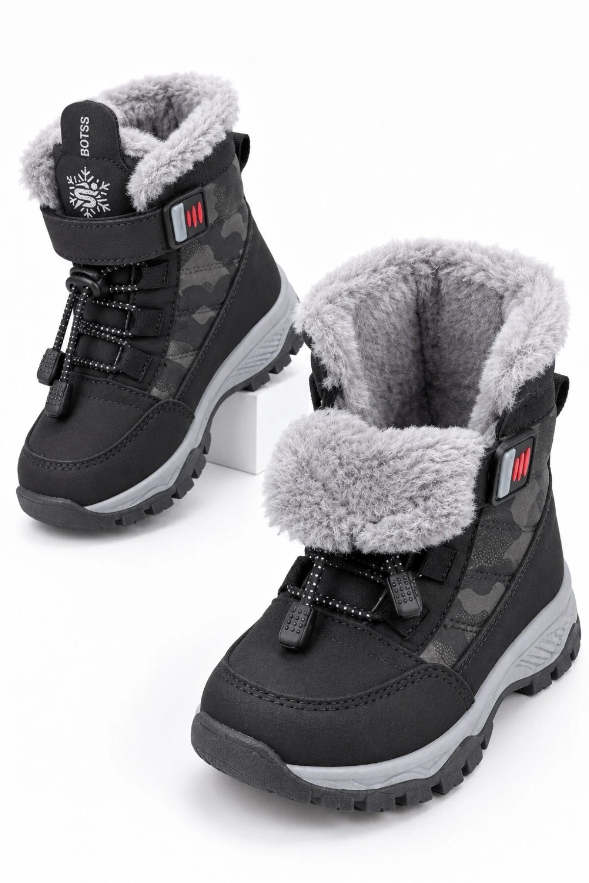 TUNDY İçi Kürklü Cırtlı ve Bağcıklı Unisex Çocuk Kar Botu - Görsel 3