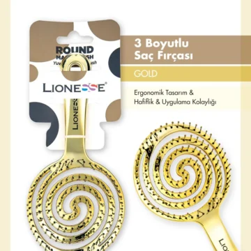 Üç boyutlu Saç Fırçası 8592 - Gold , Hızlı Kurutma , Esnek