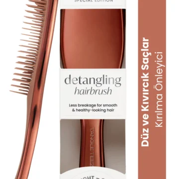 Ultimate Detangler Chrome Choc Bronze Islak & Kuru Düz ve Kıvırcık Saçlar için Saç Fırçası-Tarak