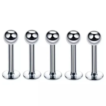Unisex Gümüş Cerrahi Çelik 5'li Set Kaş Ve Rook Piercing