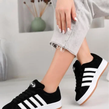 Unisex Klasik Bağcıklı Ortopedik Spor Sneaker Ayakkabı-Lacivert