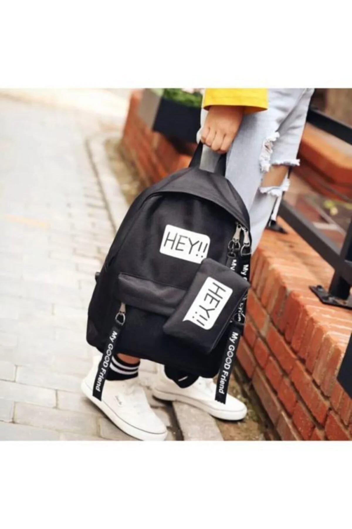 Unisex Siyah Hey Sezonun Trend Spor Sırt Çantası