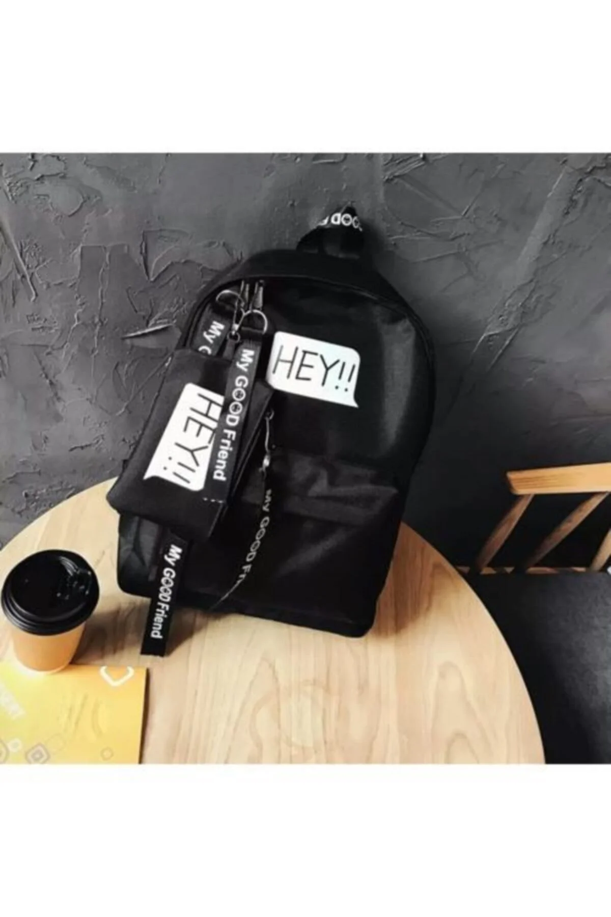 Unisex Siyah Hey Sezonun Trend Spor Sırt Çantası - Görsel 2