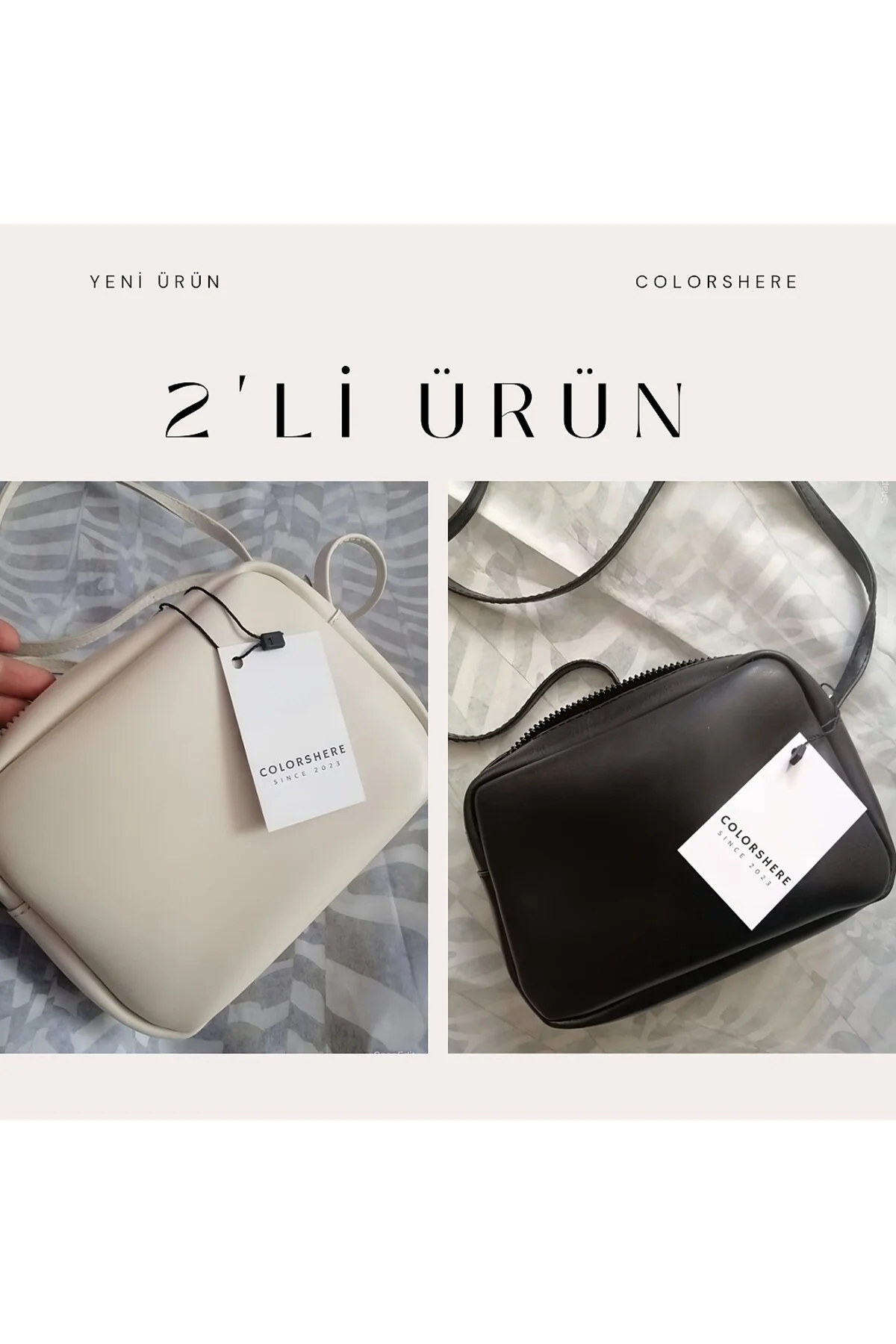 Urban Askılı modern sade çanta 2li