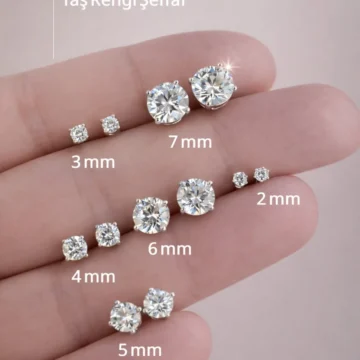 Uzun Ömürlü Zirkon Tektaş Küpe – Rodyum Kaplama Minimal Günlük Küpe