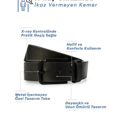X-Ray Cihazında Ötmeyen Metal İçermeyen Özel Tokalı Havalimanı Kemeri